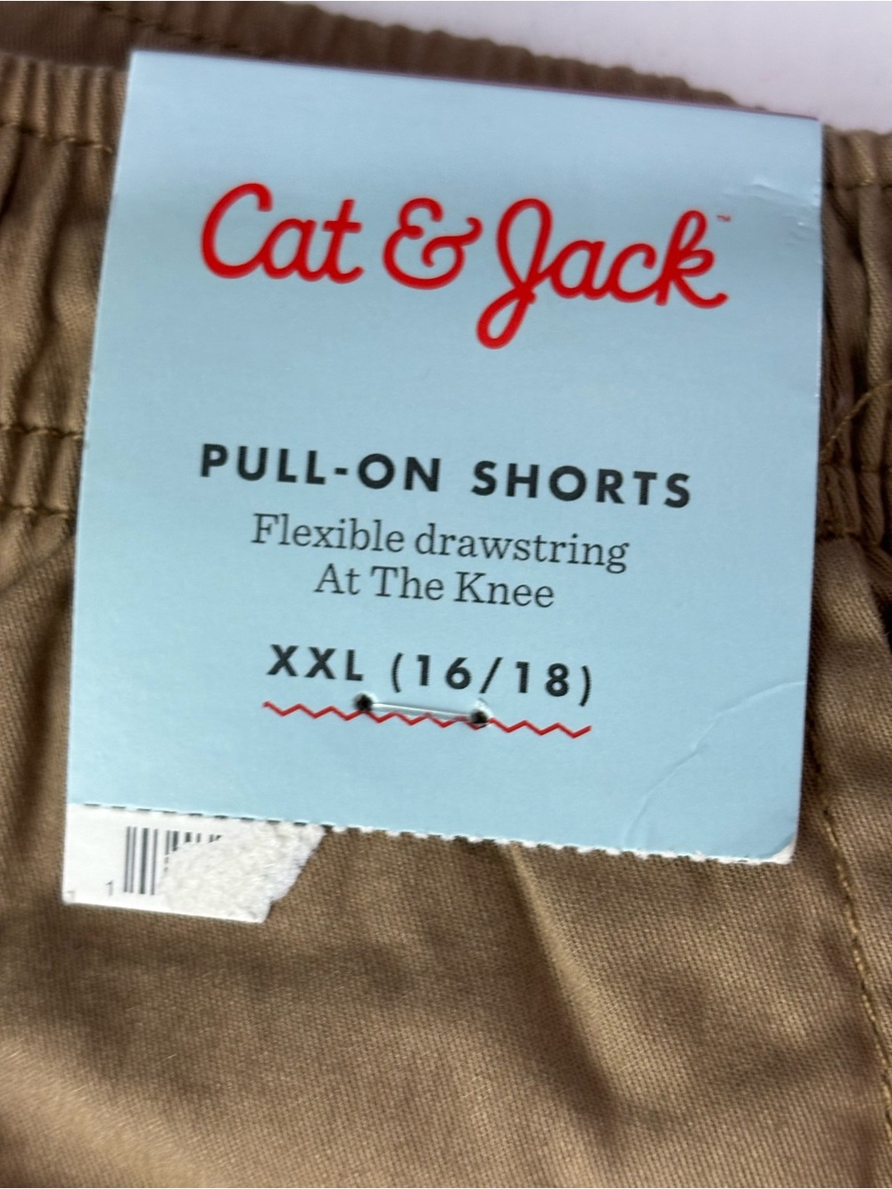 Cat & Jack pull-on khaki shorts elastic waistband drawstring size XXL 14-16 - Picture 5 of 9